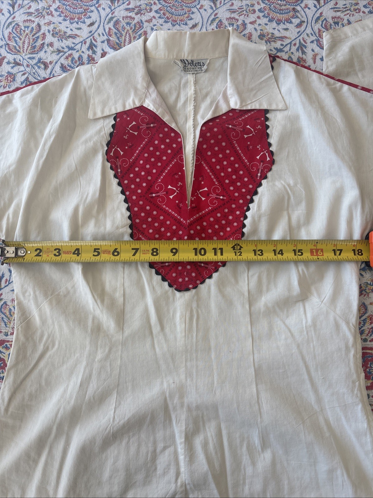 Vintage 50’s Dolores Resort Wear Women’s Western Blouse Size M/L USA Made