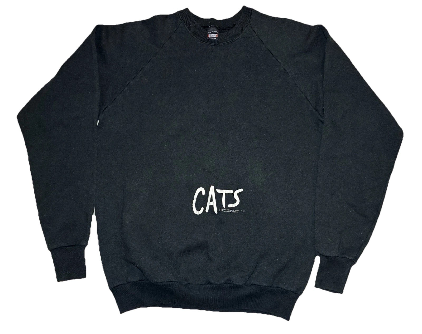 Vintage 80s CATS Musical Broadway 1981 Crewneck Sweatshirt Size XL Really Useful