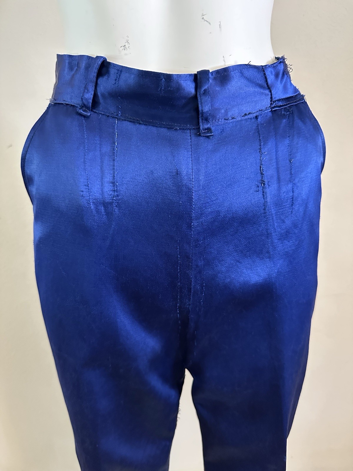 1930s Lowe & Campbell Blue Gold Satin Sportswear Set Western Ranchwear Rodeo