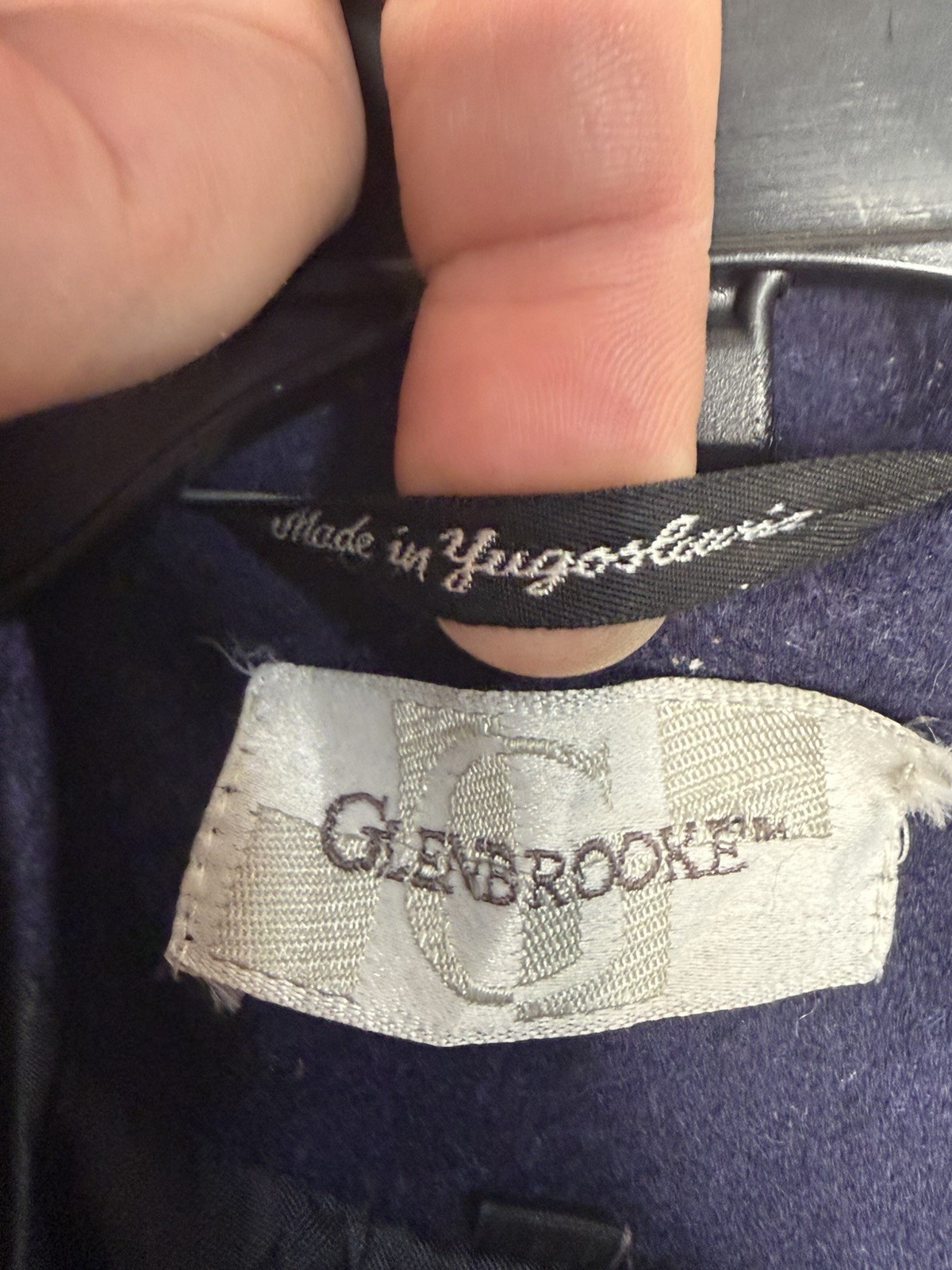 Vintage Glenbrooke 100% New Wool Coat Women Size 12 Navy Made In Yugoslavia Rare