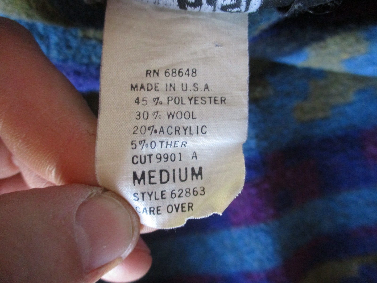 Vtg ABS, A.B.S. CALIFORNIA, Native Indian Blanket Wool Blend Robe Coat, USA made
