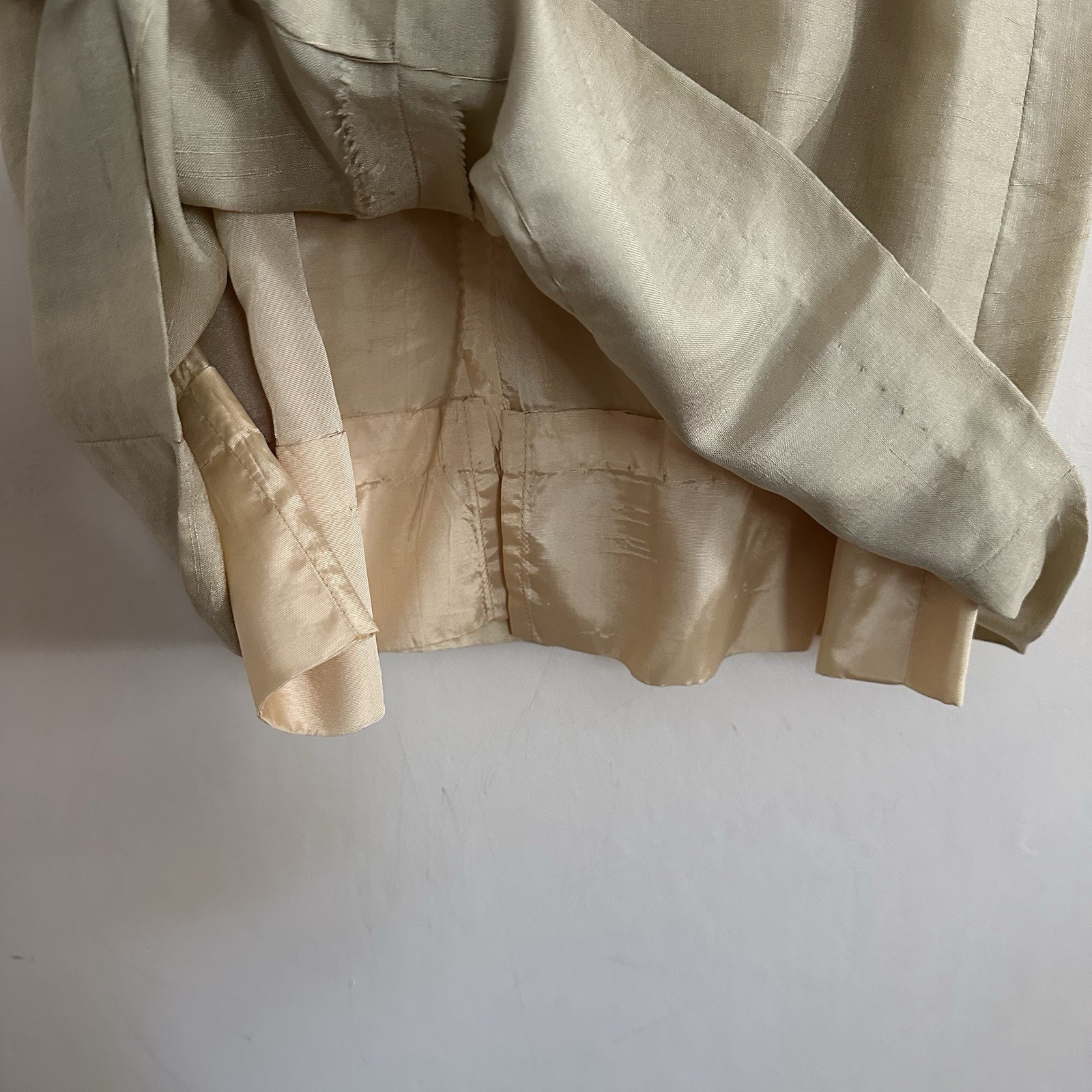 Vintage 60s Jay Herbert Silk Dress Sz XS/S Black Cream Gold Cocktail Knee Length