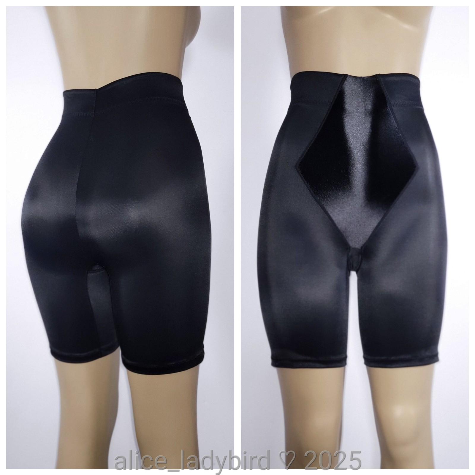 SHINY Vintage MAIDENFORM Satin Long-Leg PANTY Girdle SHAPER Stretch Shorts L