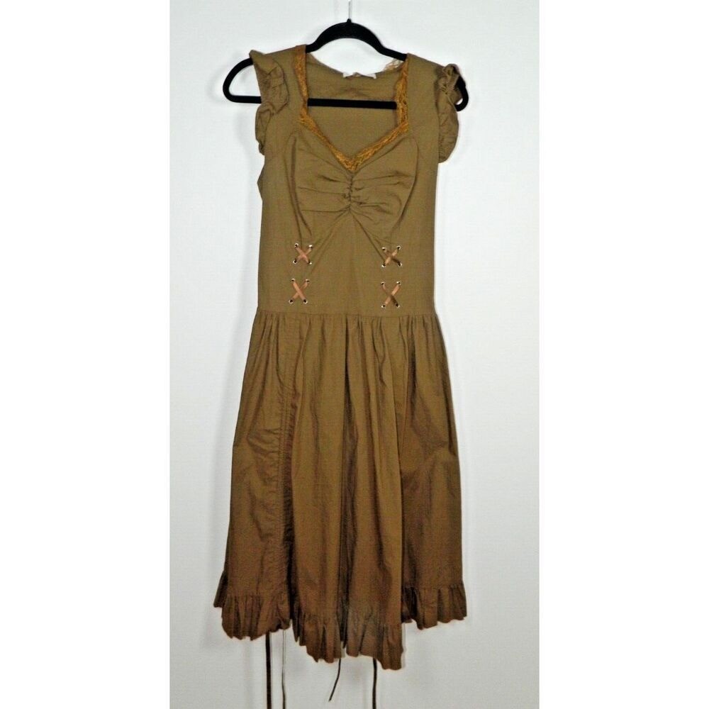 Belle Poque Dress Large Brown Steampunk Goth Victorian Romantic Fairycore