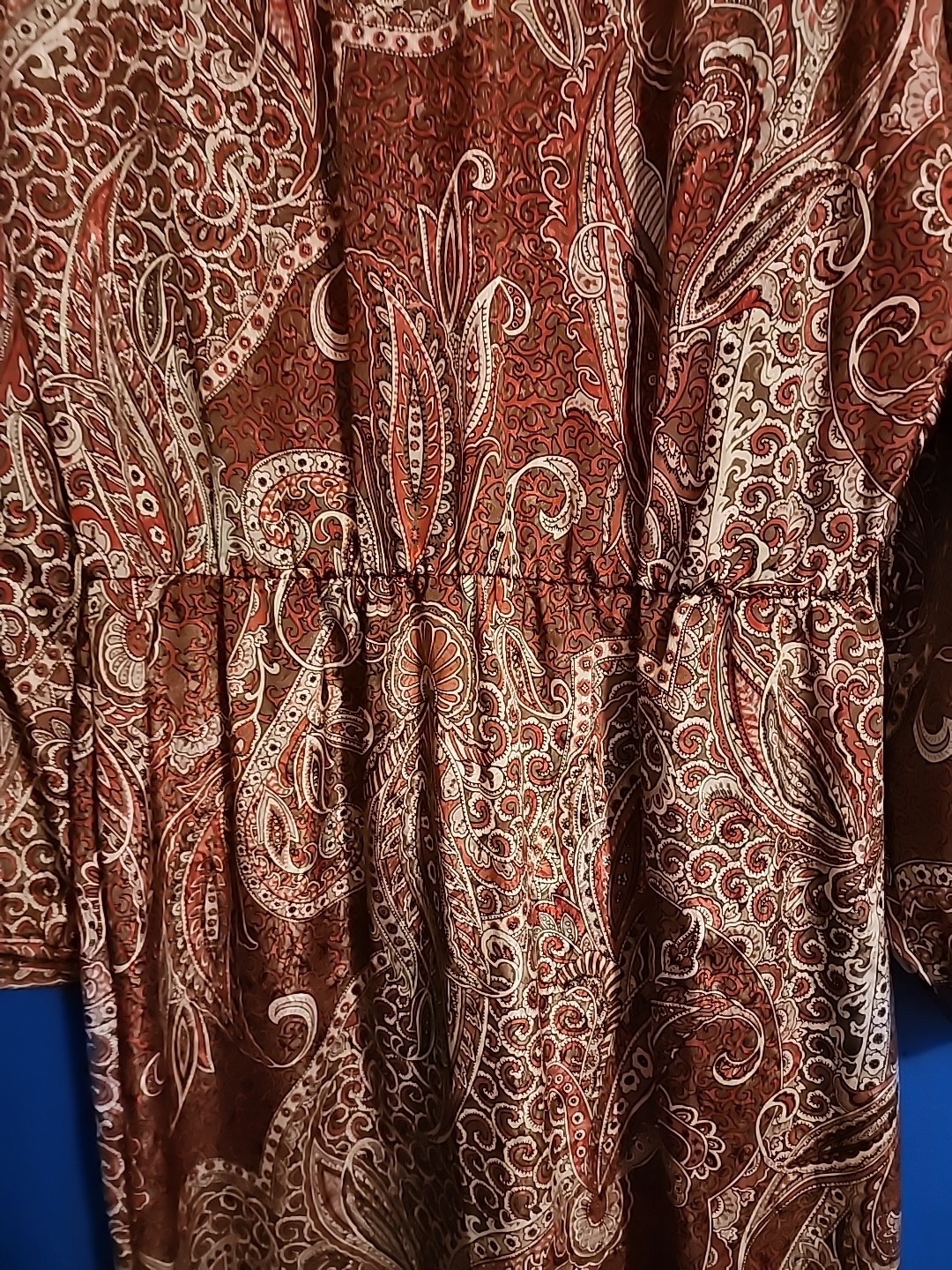 Vintage Willi Of California Dress Paisley Print Size 10 Chinese Collar 100% Poly