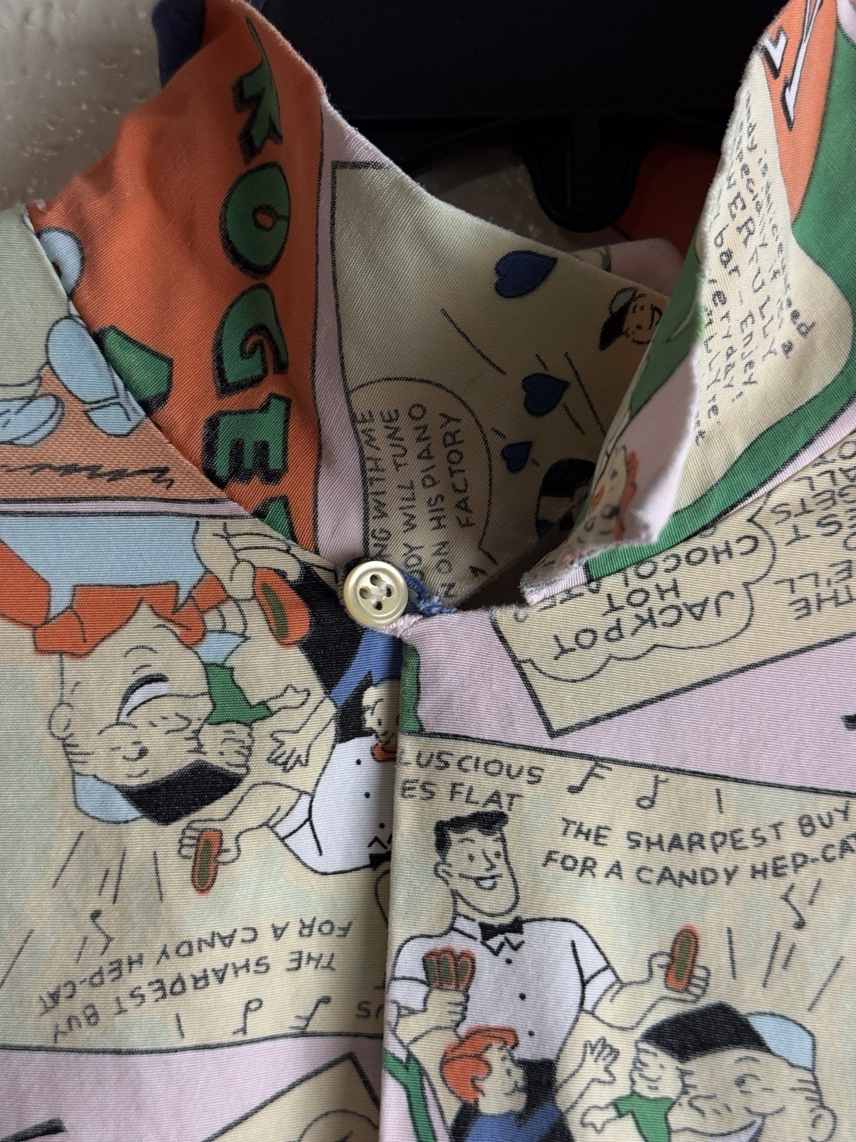 1980’s Hysteric Et Vous Comic Rayon Blouse made in France Size 2