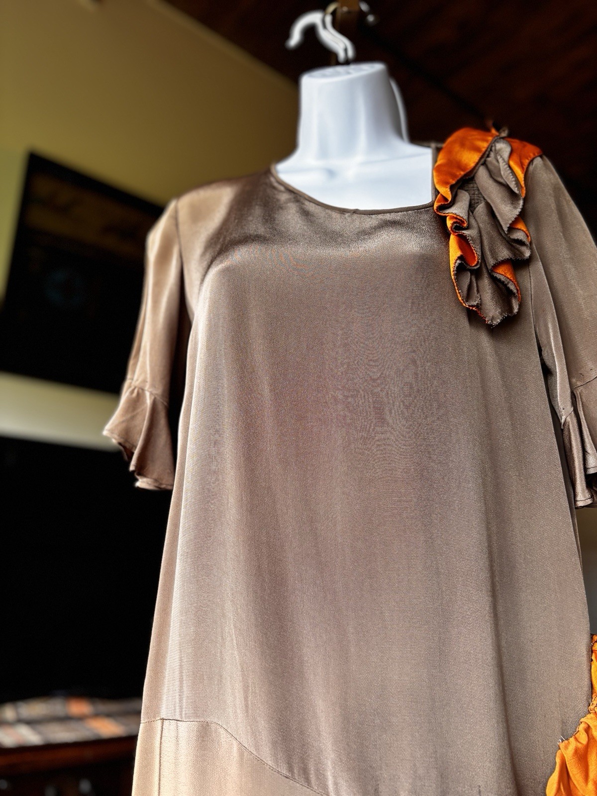 Antique Late 1920’s Early 1930s Vintage Drop Waist Dr
