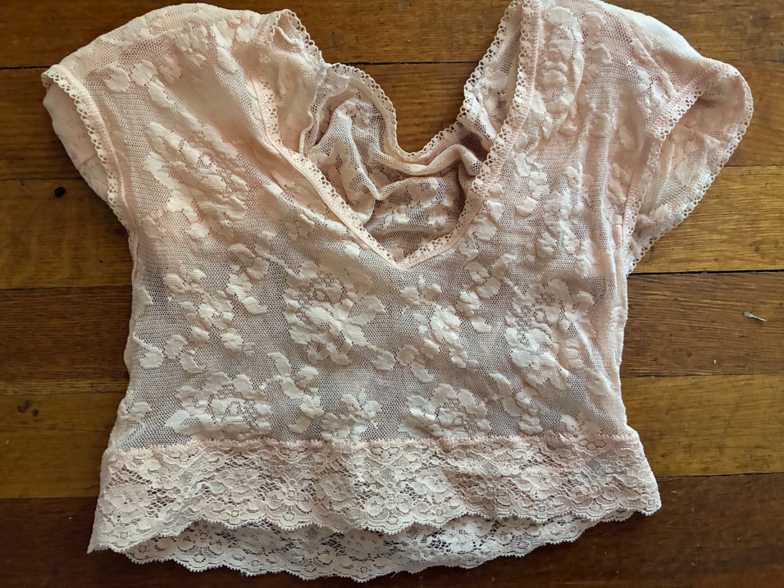 VINTAGE HANKY PANKY LACE CAMISOLE +Y2K-ERA SHOULDER PADS OPTIONAL INSERTS SZ SM