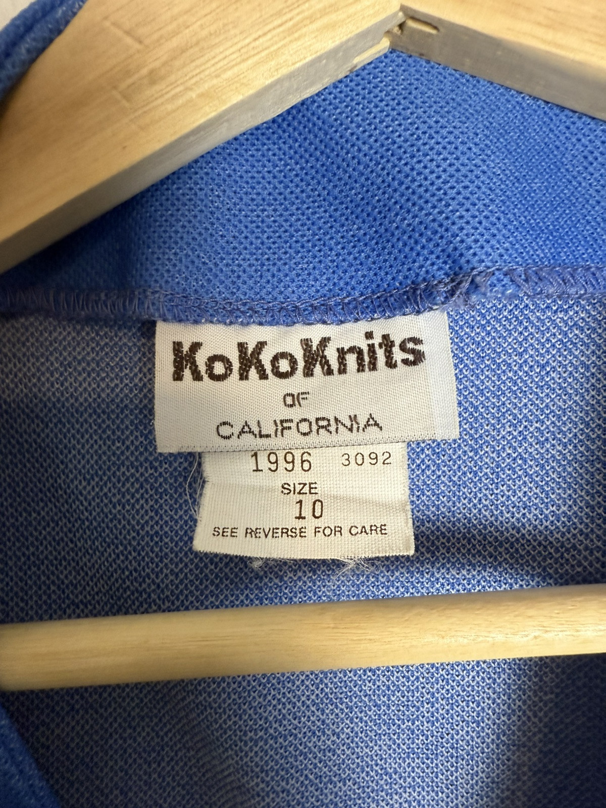 Vintage 70s KoKoKnits California Royal Blue Open Front Knit Vest, Size 10