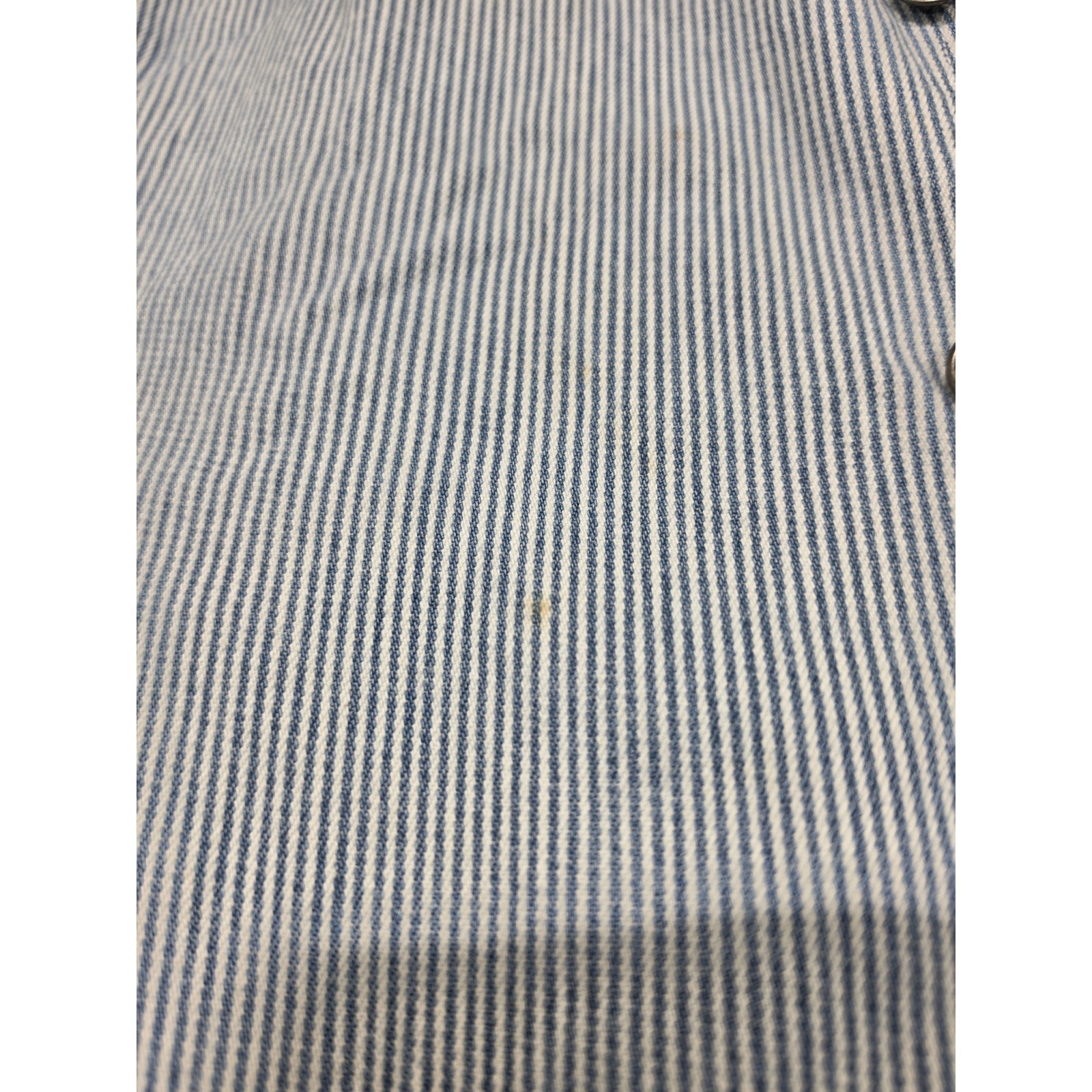 Paris Sport Club Vintage 90s Hickory Stripe Denim Maxi Dress Blue White Size 7