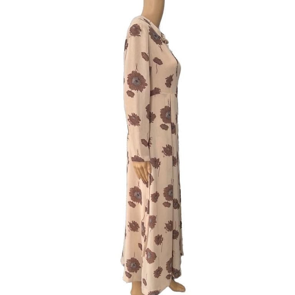 Vintage floral pattern maxi dress with Peter Pan collar