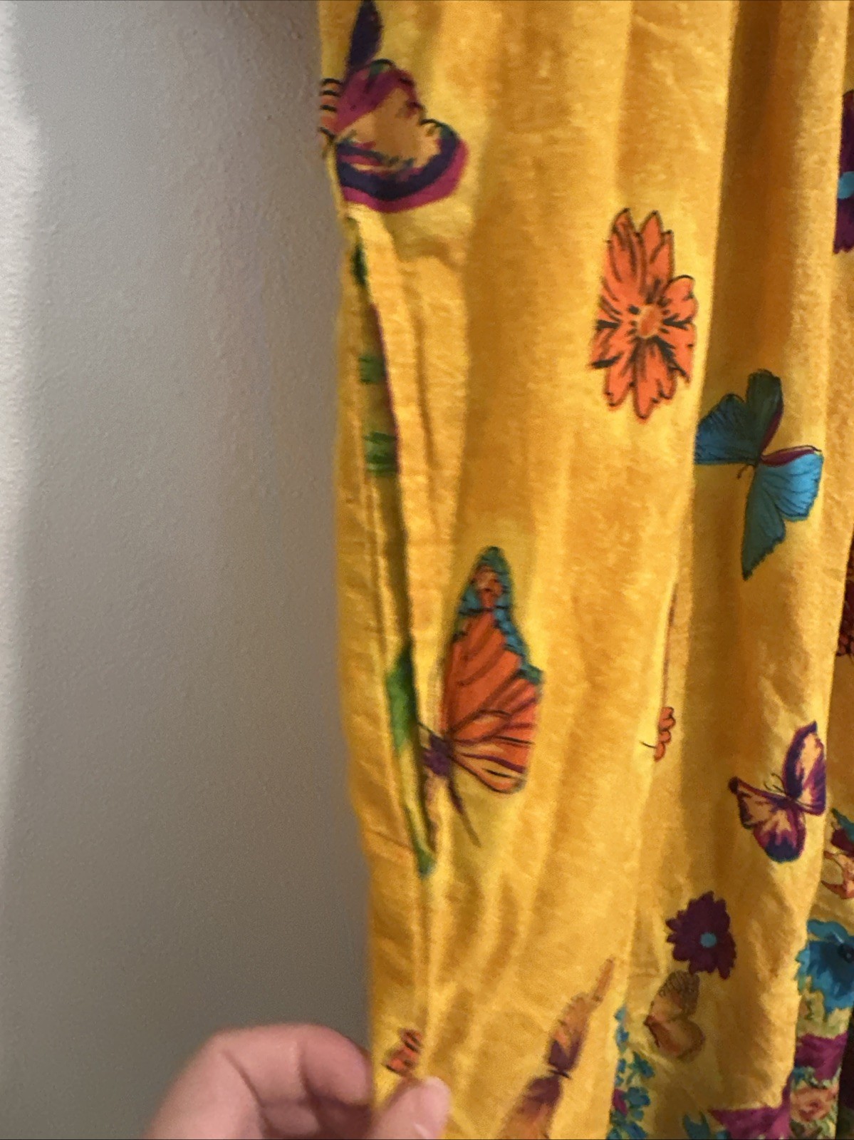 Vintage Y2K Only Necessities Women’s House Dress Yellow Butterfly Print 2X 26/28