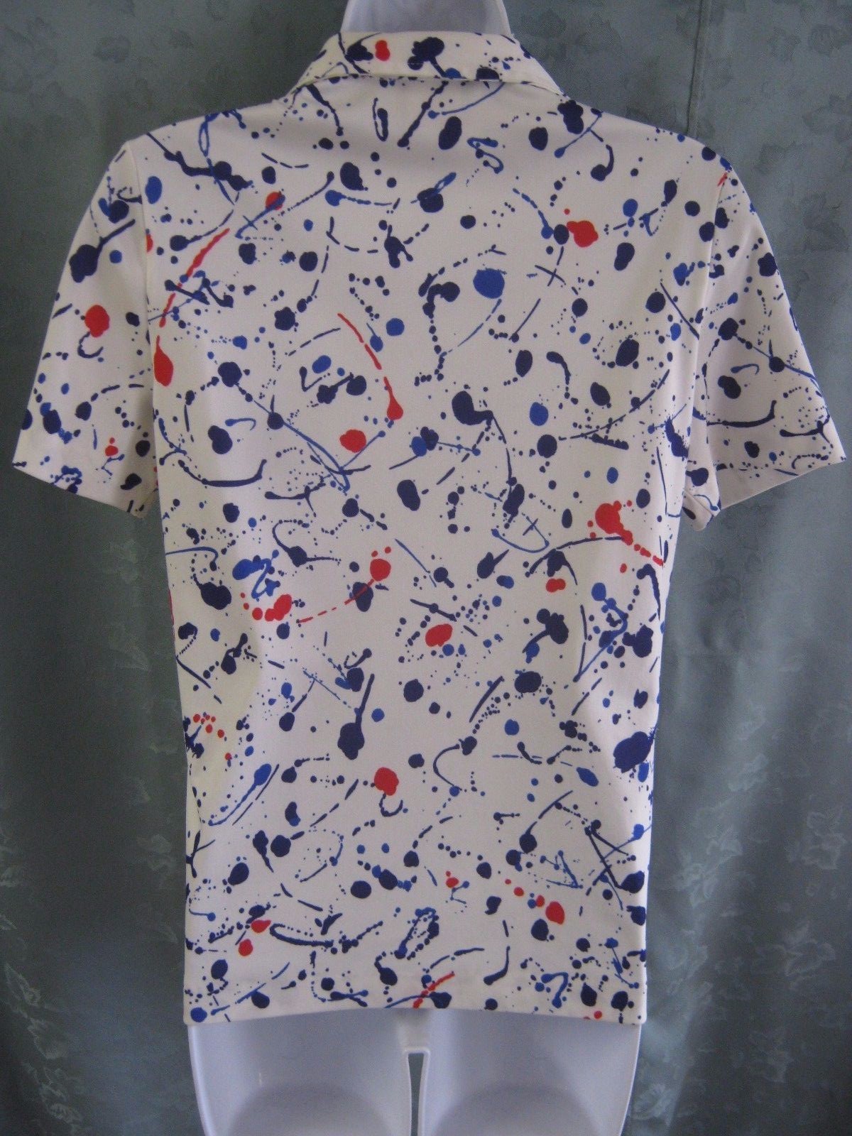 Vintage KoKo Knits of Calif. Paint Splatter Print Top Size Small Pullover
