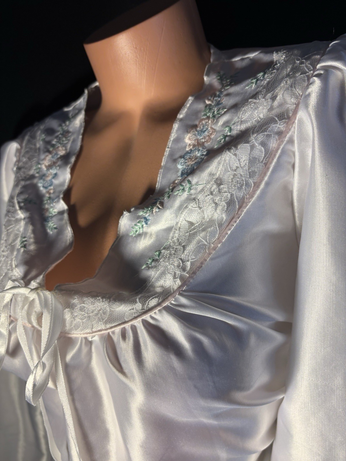 Vtg Satin Shiny White Gown Long Nightgown Vtg Sexy Anastasia Nightgown Long Gown