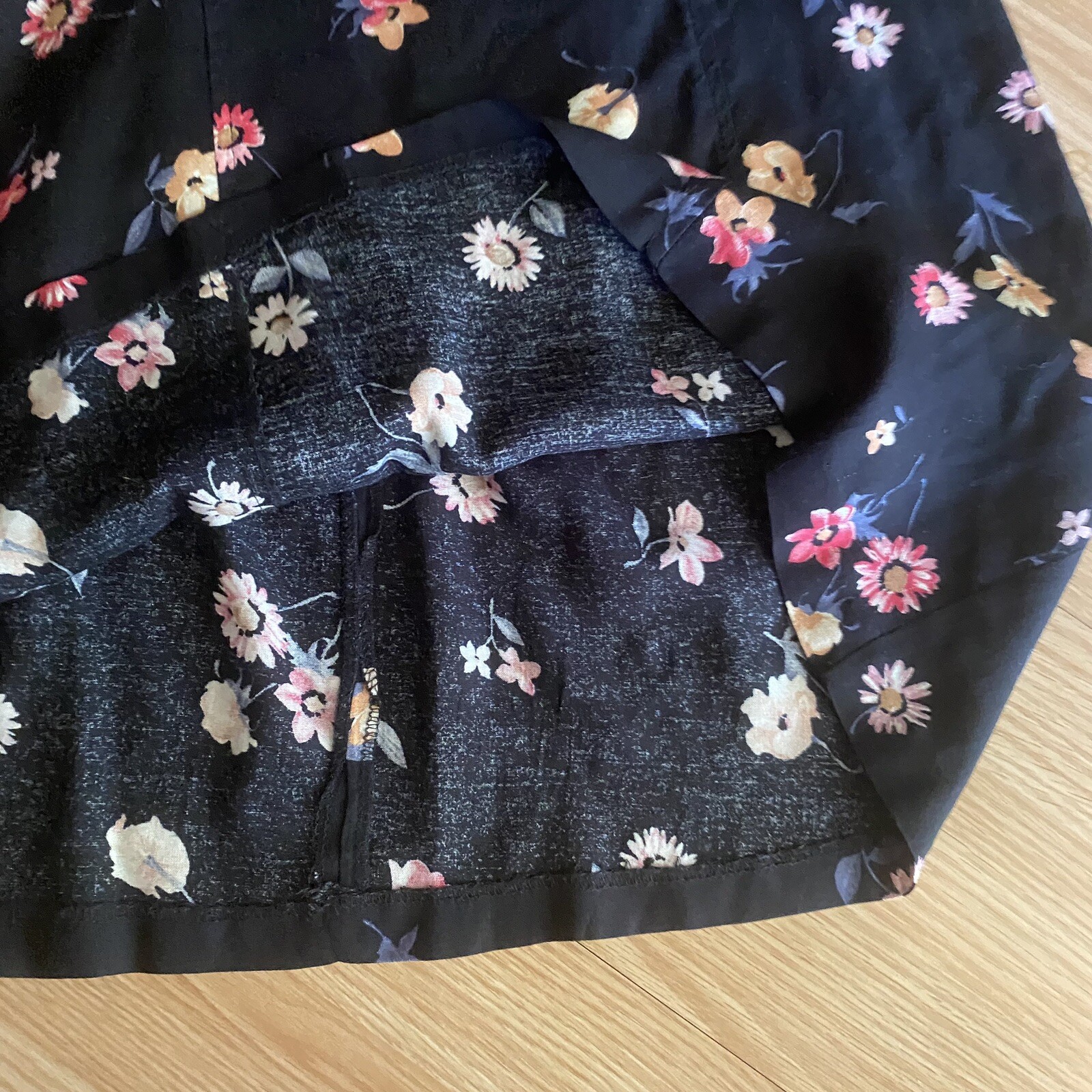 Vintage Star City Clothing Co. Dark Floral Sheer Mini Dress Medium