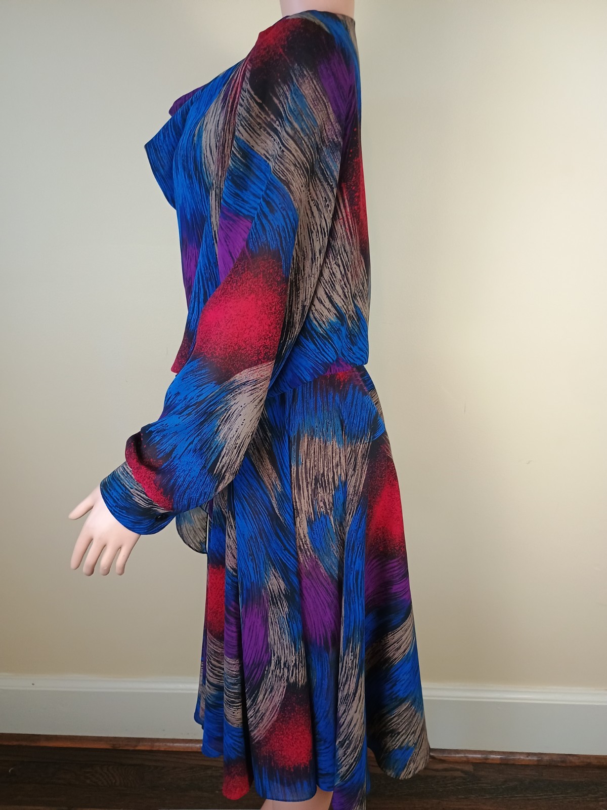 Vintage Jane Street Graphic Print Secretary Dress Granny Core Size 14