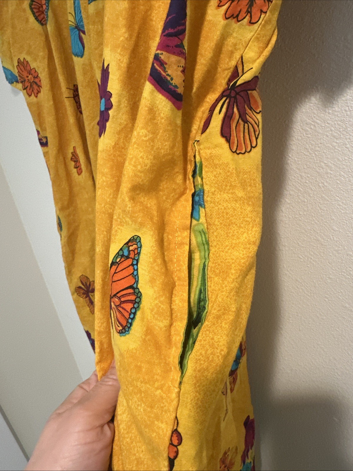 Vintage Y2K Only Necessities Women’s House Dress Yellow Butterfly Print 2X 26/28
