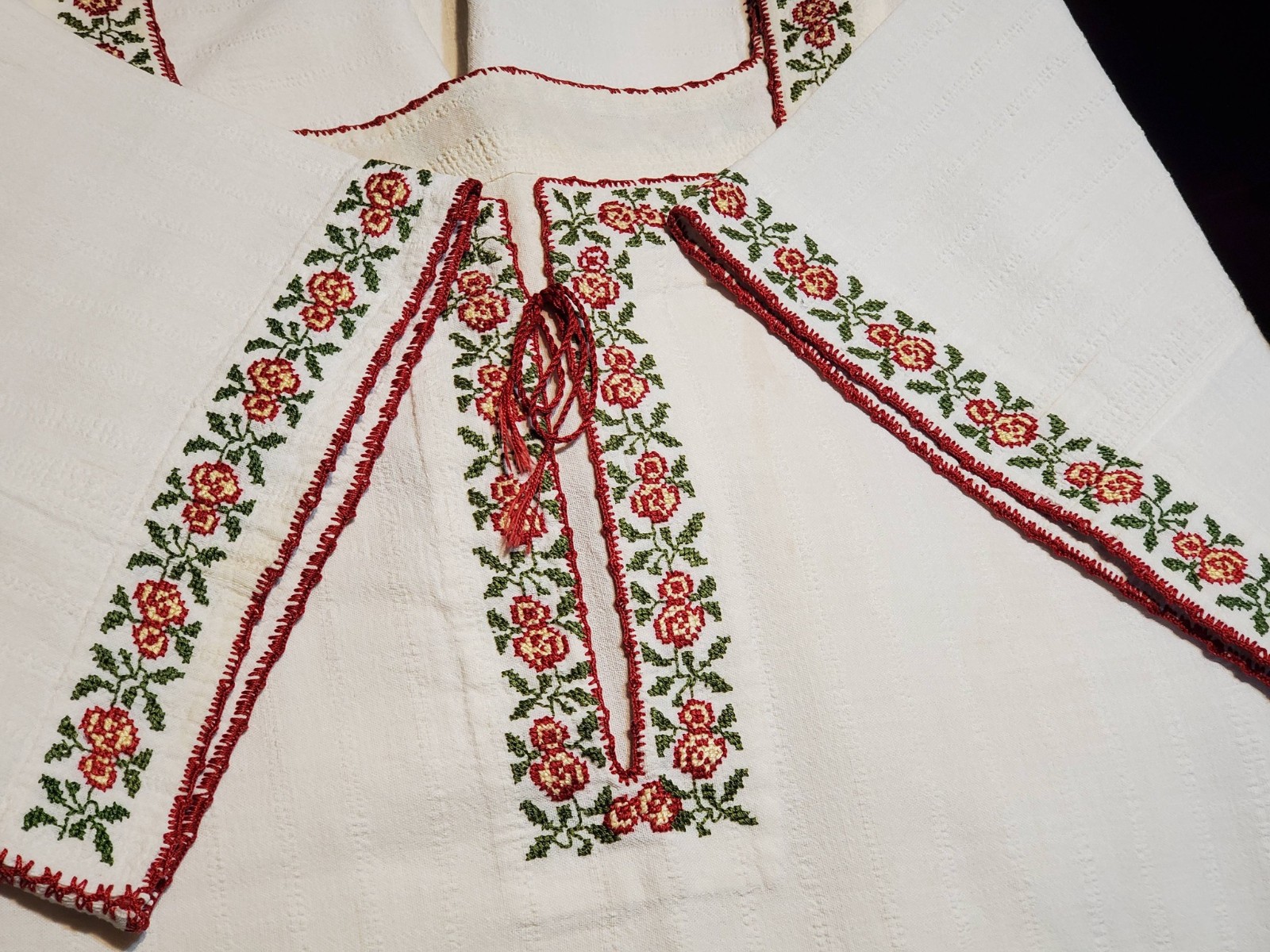 TraditionalBulgarian long dress with Floral Embroidery-Beautiful