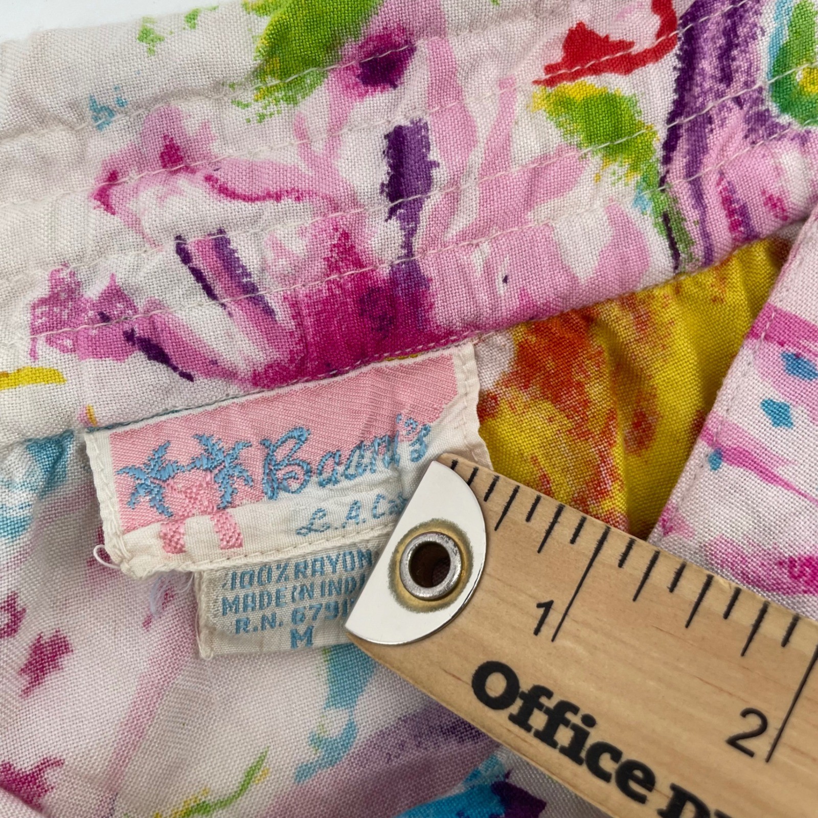 Baanis L.A. Floral Midi Skirt Womens Medium Multicolor Rayon Vintage Tropical