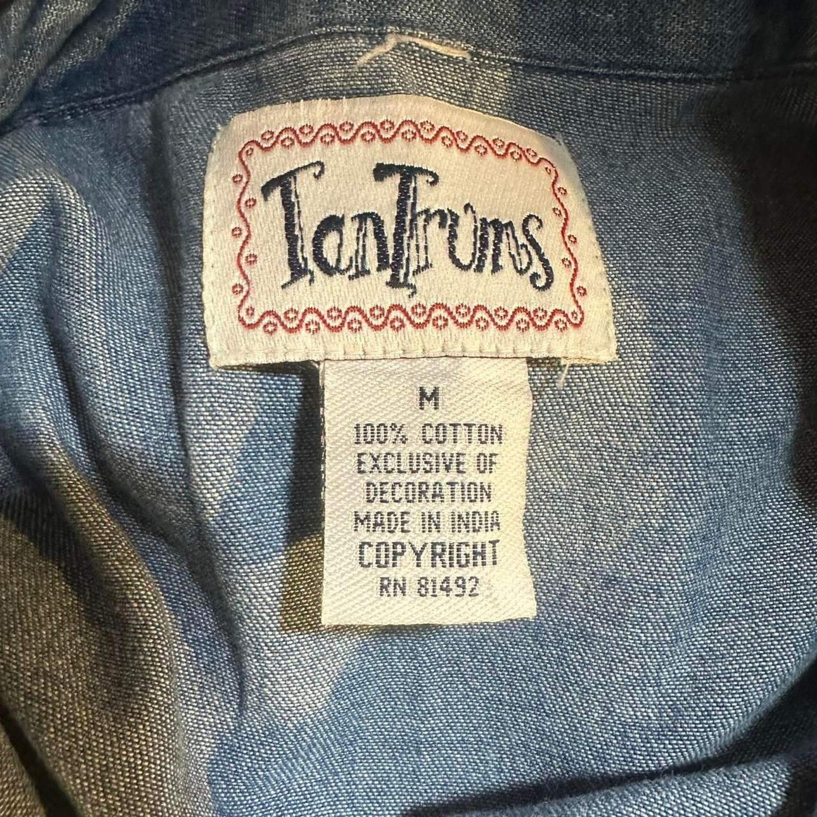 Tantrums 90s Cotton Western Americana Patchwork Button-Up
