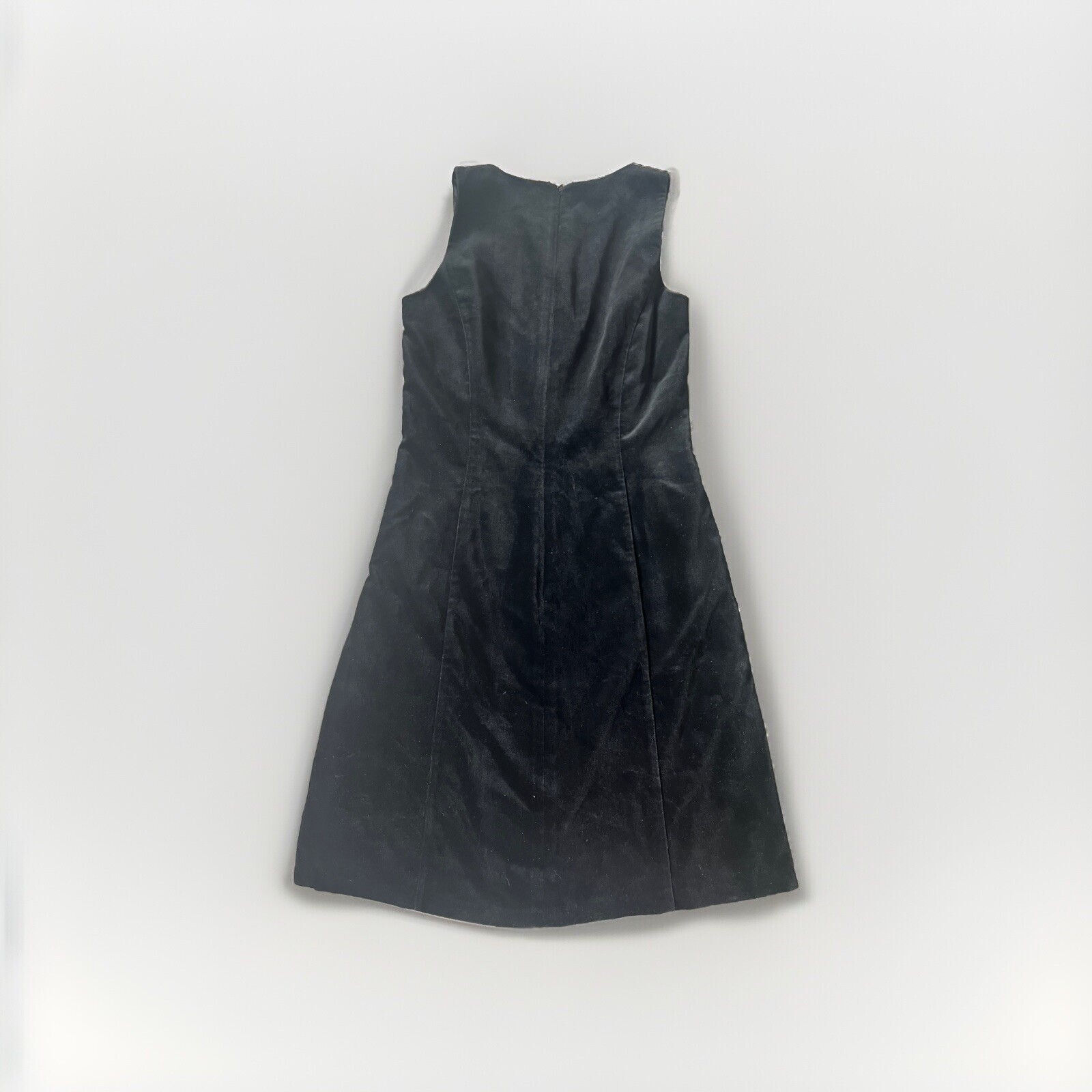 Vintage 80’s Laura Ashley Black Velvet Sleeveless Tank/Shift Dress Classic Retro
