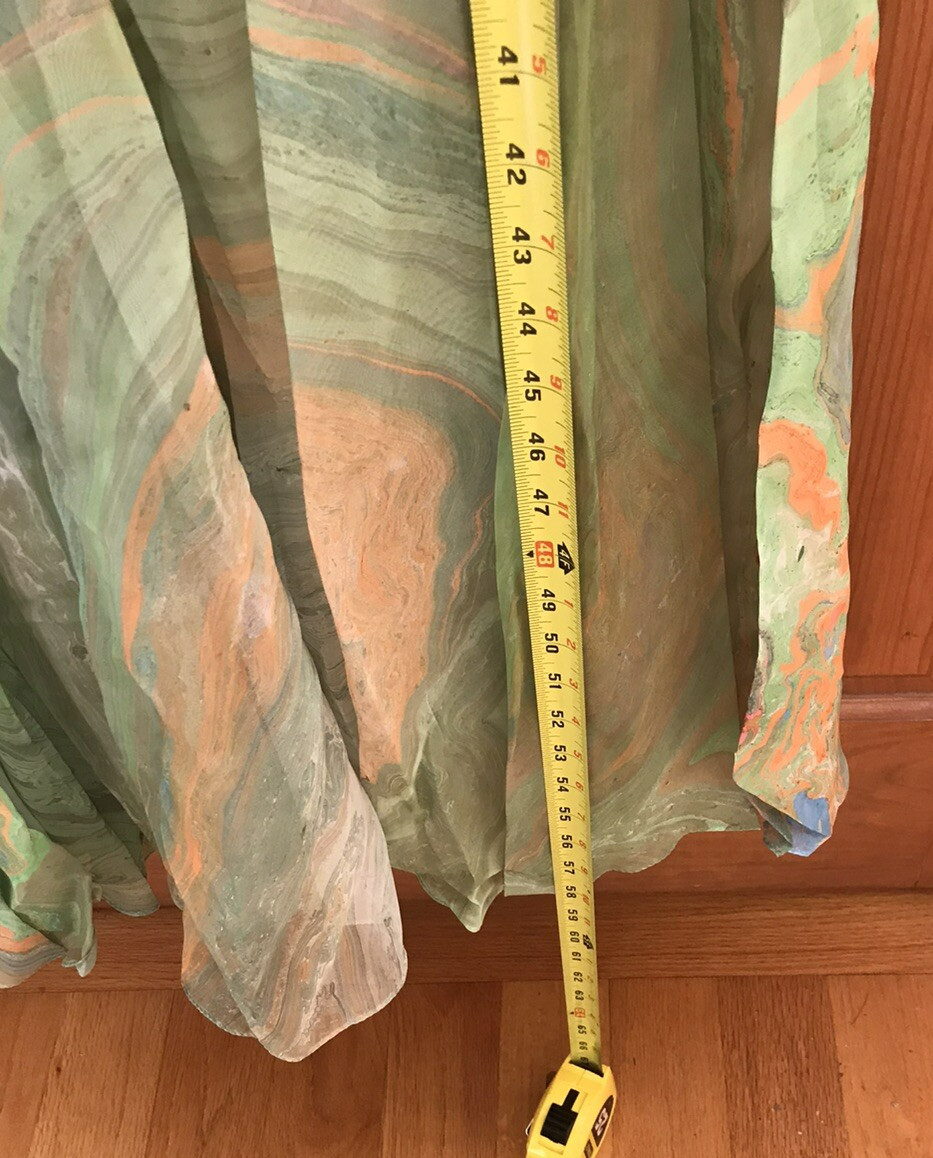 Vtge 1970s Sheer Designer dress Don Luis De Espana 12 Chiffon Angel Ruffles