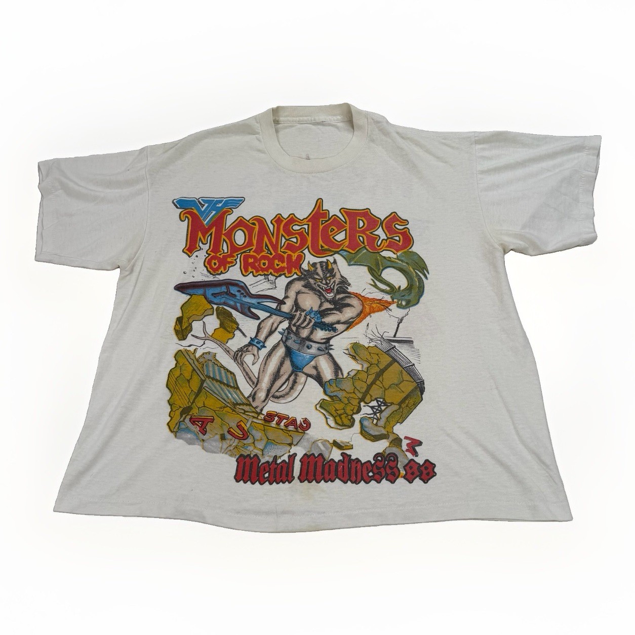 Vintage 1988 Monster Of Rock Tour Shirt Metallica Van Halen Scorpion Band Shirt