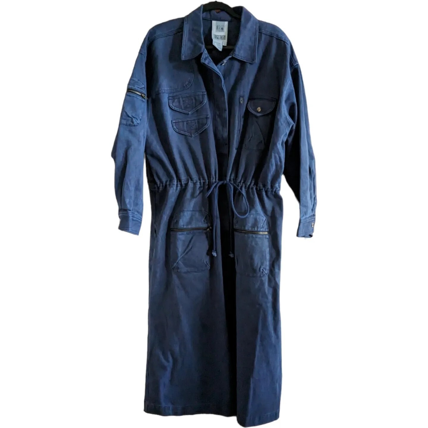 Vtg 80s/90s 3X/4X NWT Together! Spiegel Denim Maxi Trench Coat New Wave Utility