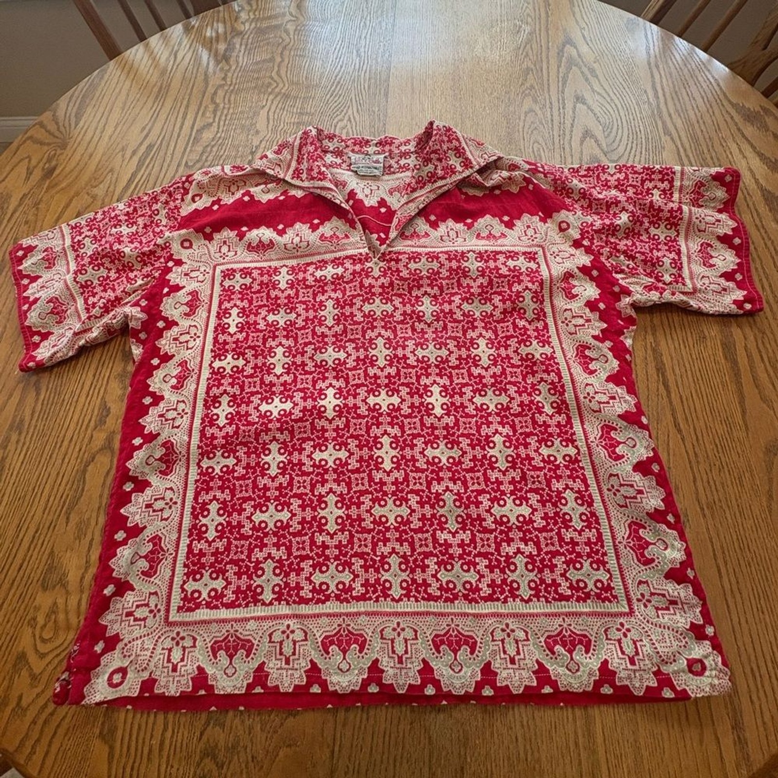 Vintage 1960s Lila Bath Mexican Designer Cotton Blouse Top Size M ? Measurements