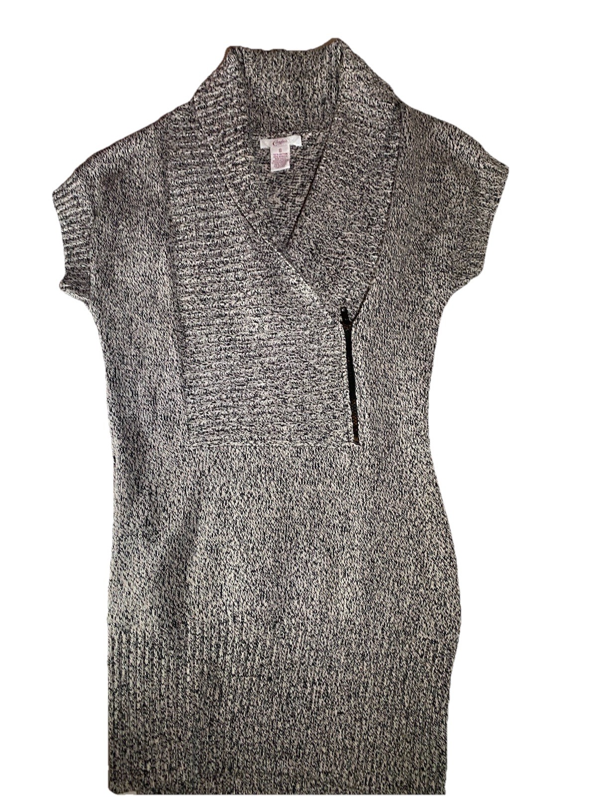 Woman’s Tunic Sweater W/ Drape Neckline . Side Front Zipper Size S Vintage1999