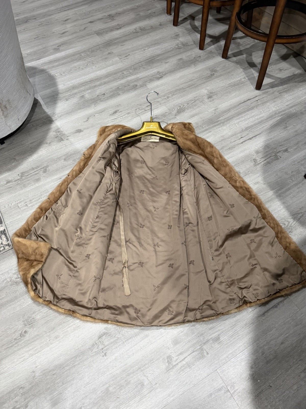 Vintage Flemington Furs Full Length Mink Fur Coat Honey Blonde Honey Amber