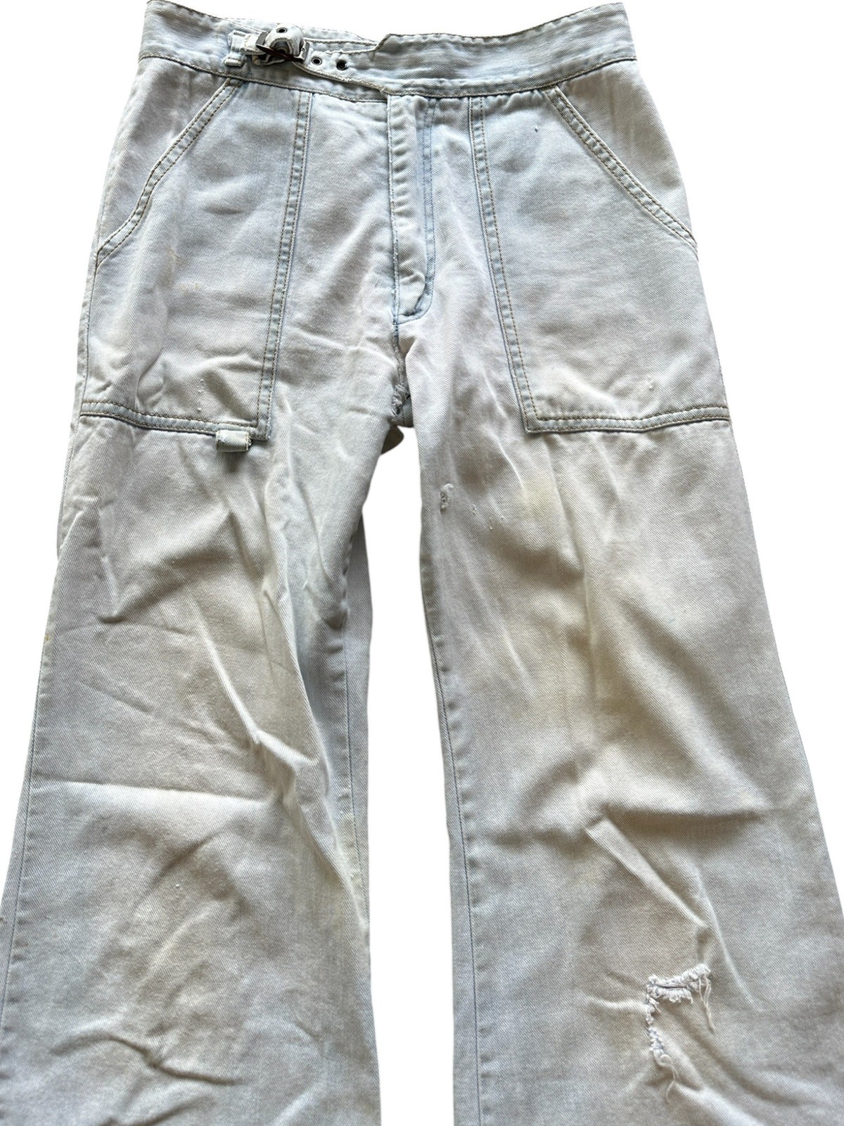 1970s Faded Glory Light Wash Bell Bottoms as is 28×29