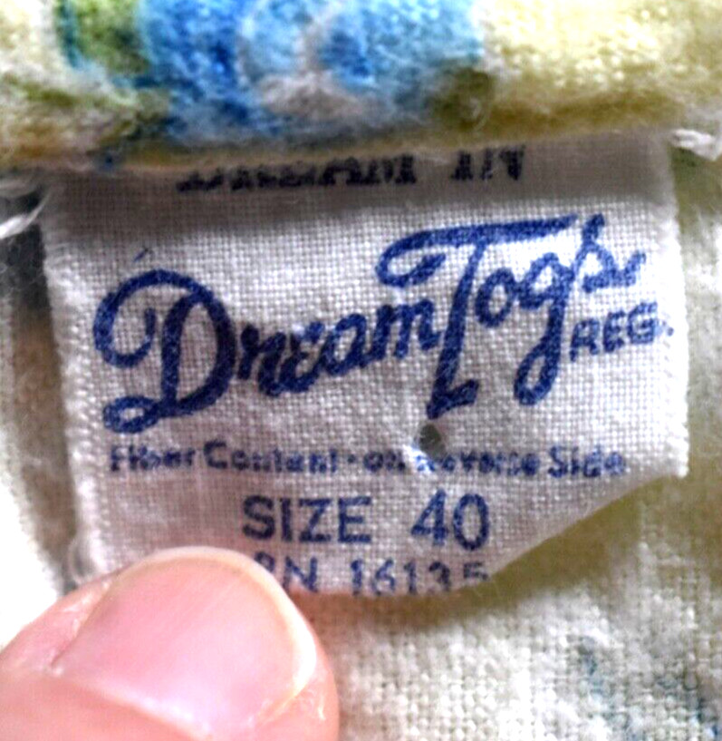 60s Dream Togs Cotton Flannel Nightgown Prairie Homestead Trad Floral 40 VTG