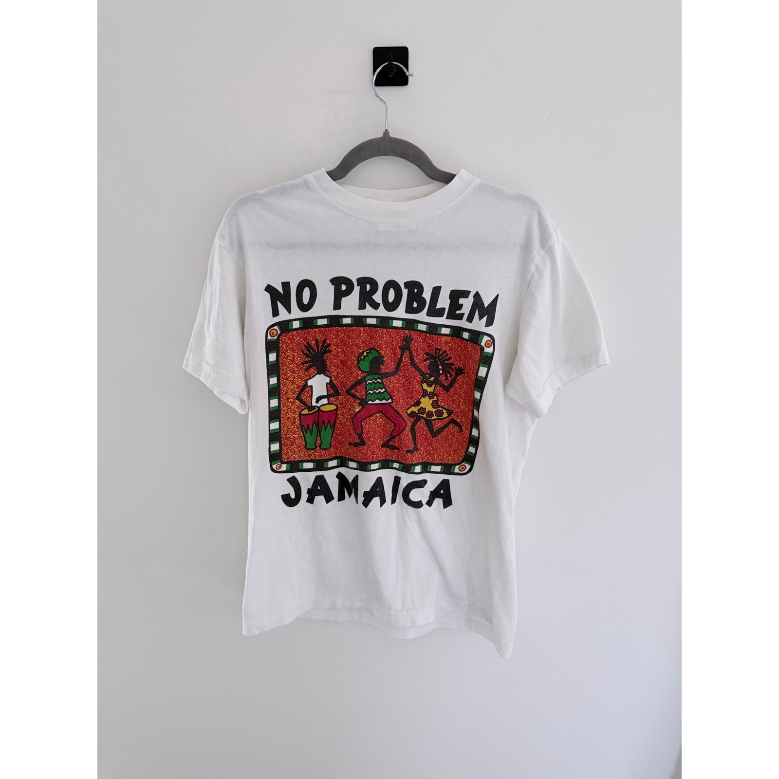 Vintage 90s Casual Gear Reggae T’s Jamaica „No Problem” T-Shirt-Size S