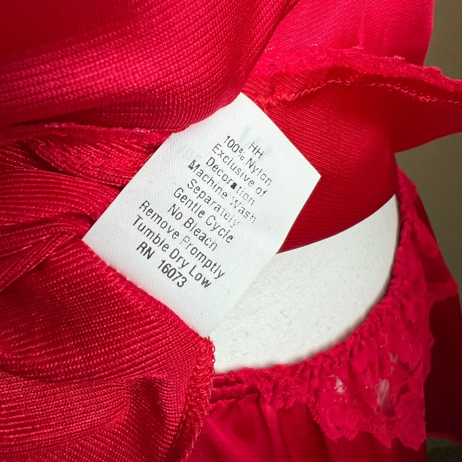 Vintage red satin lace bedroom set shorts top coquette chic 100% nylon medium