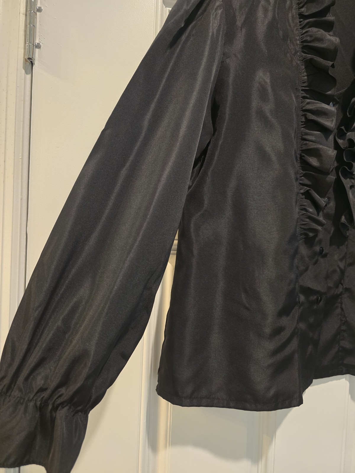Sears The Fashion Place Womens Dress Shirt Size Medium Black Ruffles Grandmacore