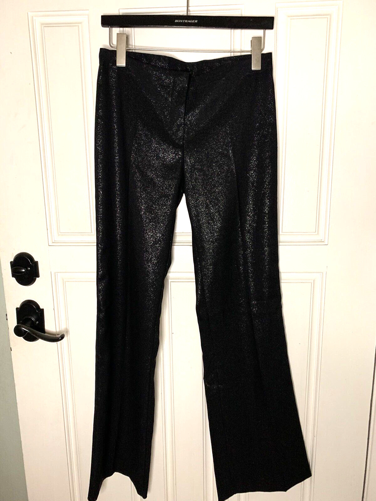 Labelle Womens Size 7 30×32 Black Sparkly Shimmer Wide Leg Vintage USA