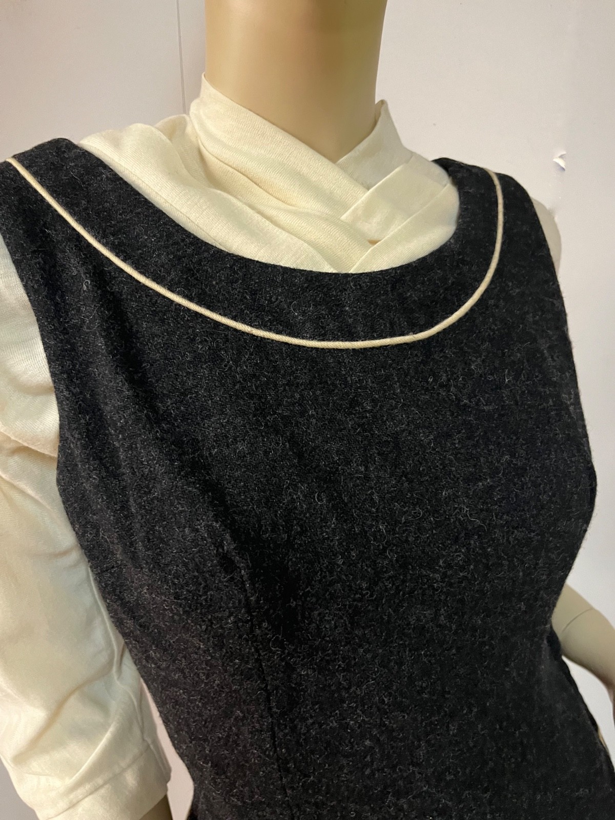 Vintage 1940s 1950s 2 PC David/Carole King Wool/Acrilan Dress Ensemble Bust 34
