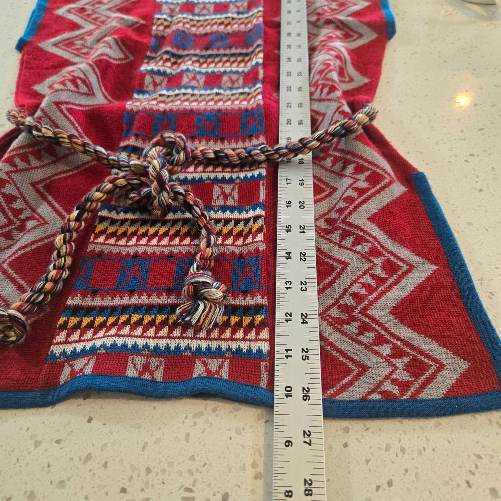 Vintage Womans Small Sleeveless Small Southwestern Wool Blend Tunic Braided Belt