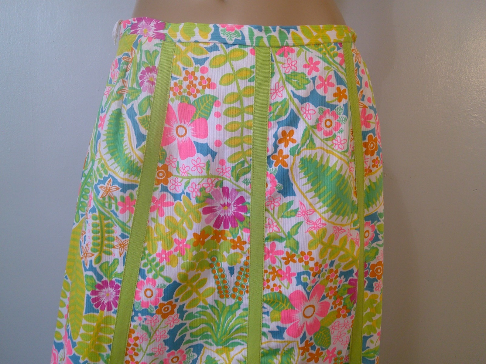 Vtg 60’s JAMISON BOUTIQUE 2 pc Lilly Style Neon Floral Tunic Top & Maxi Skirt M