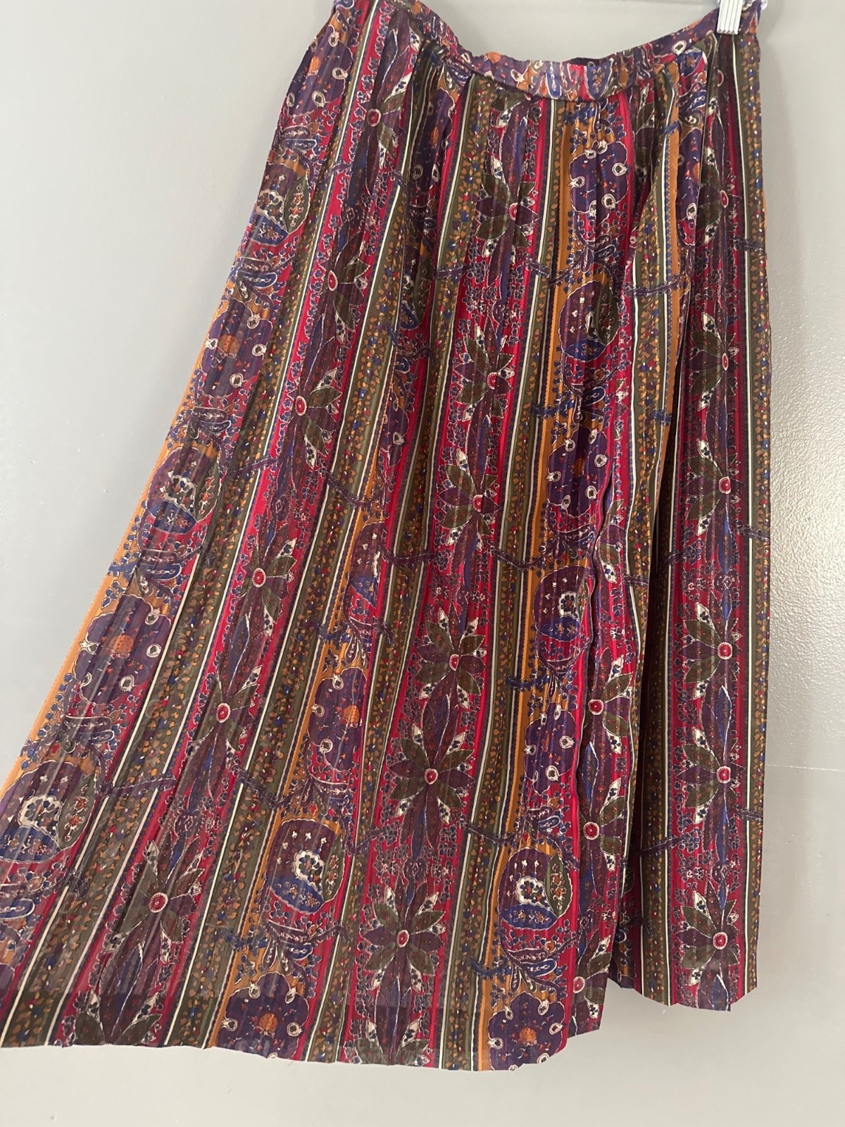 Vintage Leslie Fay Women’s 12 Resort Skirt Set Paisley Cruise Vacation Glam
