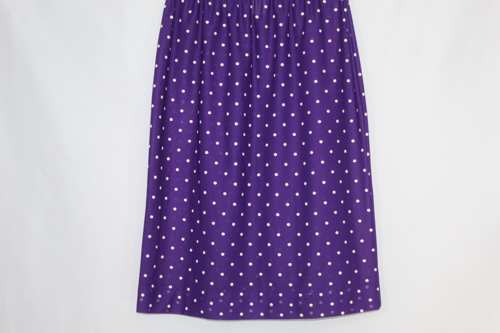 Vtg 80s Purple Polka Dot Skirt Size 12 Above Knee 40s Revival Academia