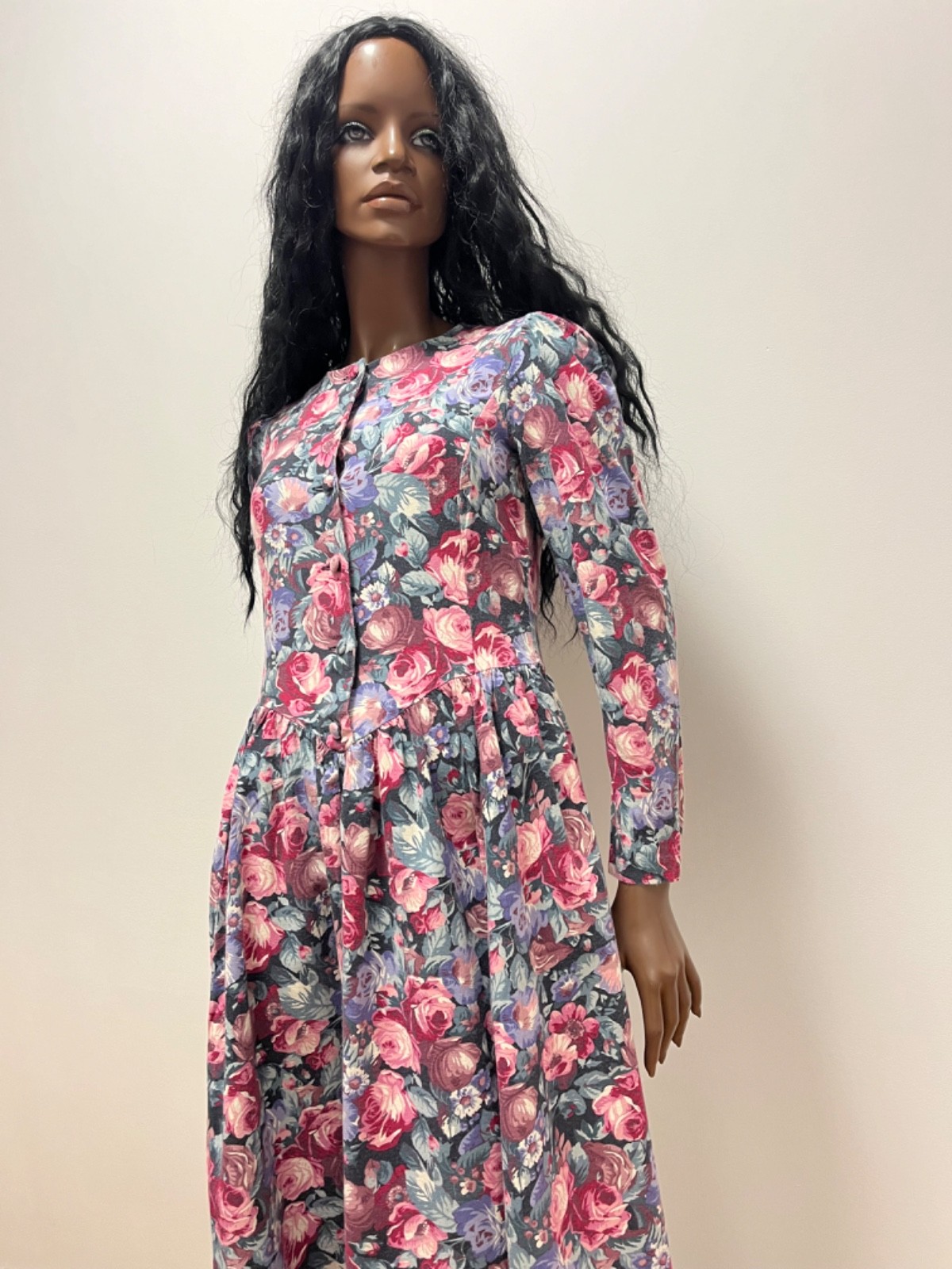Vintage Laura Ashley Floral Prairie Dress UK 10 Cottagecore Midi Dress