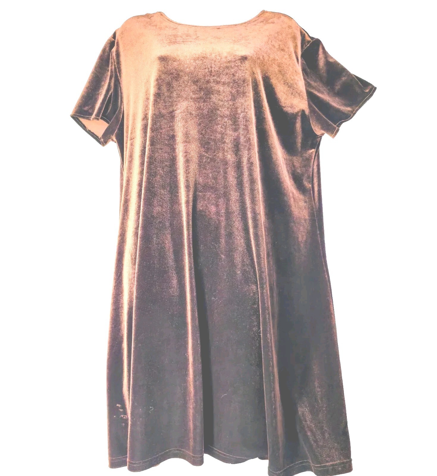 VTG 80’s Jacqueline Ferrar Velour Velvet Midi Dress Plus Sz 16 Long Cocoa Brown