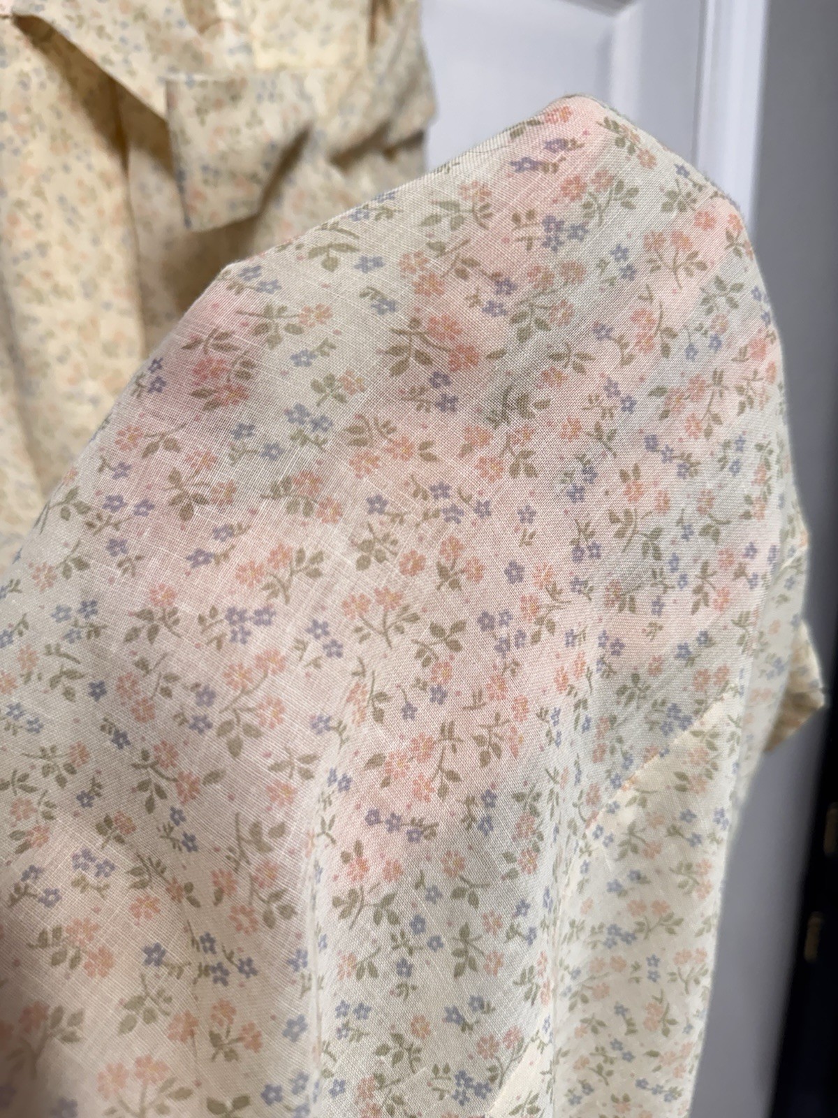Rare Vtg 70’s Floral Lace Peasant Boho Ruffle Dress – Zum Zum Measures Sz 6 (M)