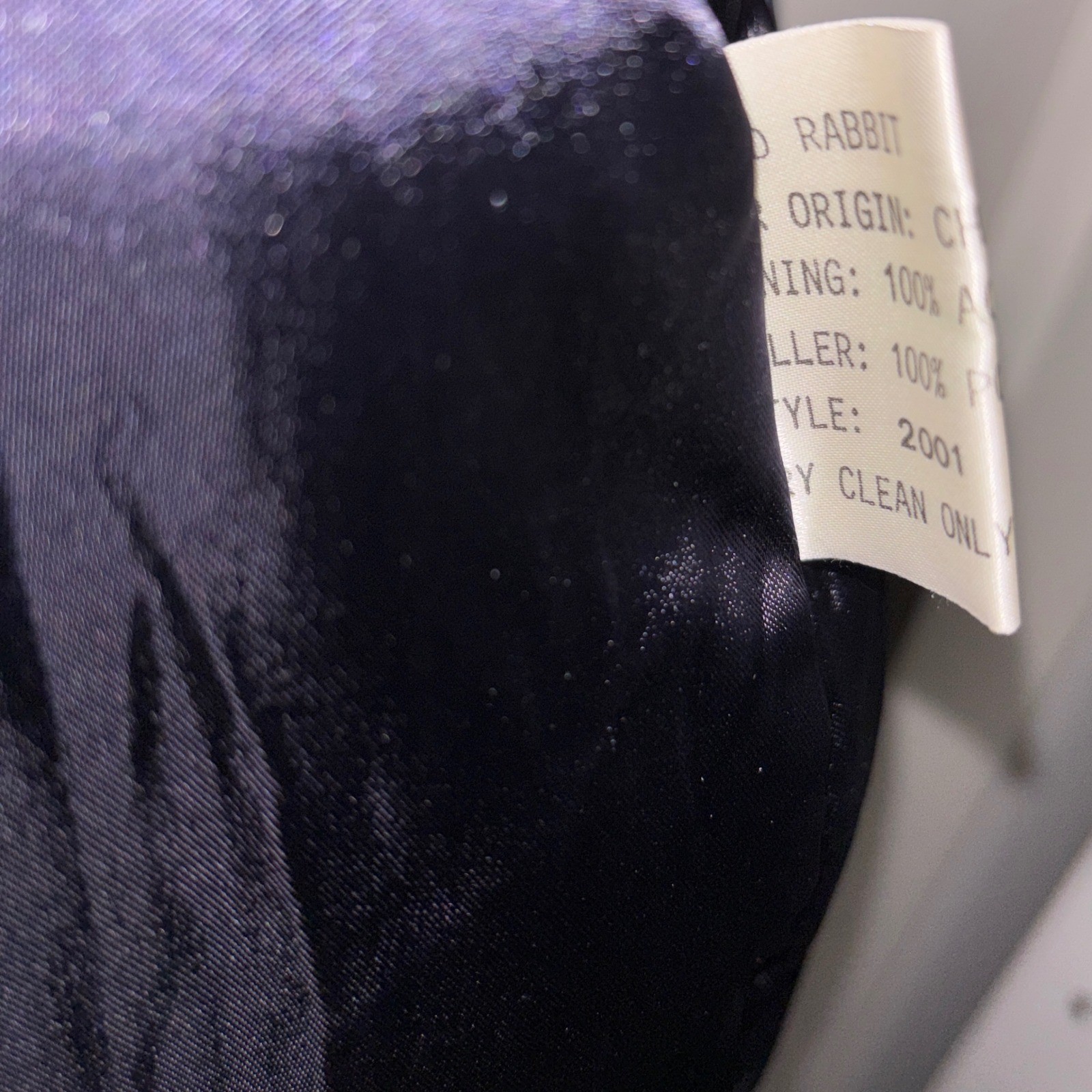Y2K Vintage Wilsons Suede & Leather Black Rabbit Fur Bomber Jacket Hong Kong M