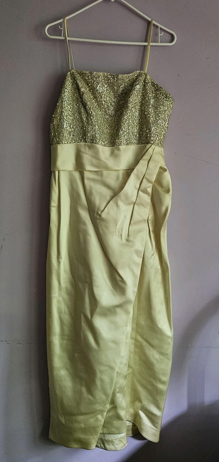 Vintage 1960s Emma Domb Evening Gown Dress Cream Formal Sz 18