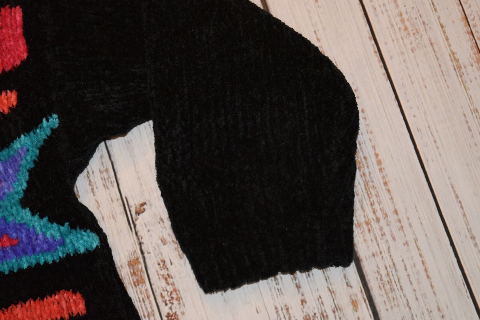 JUST CRISTINA RETRO VTG 1980s ACRYLIC SWEATER KNIT CREWNECK GEOMETRIC MEDIUM M