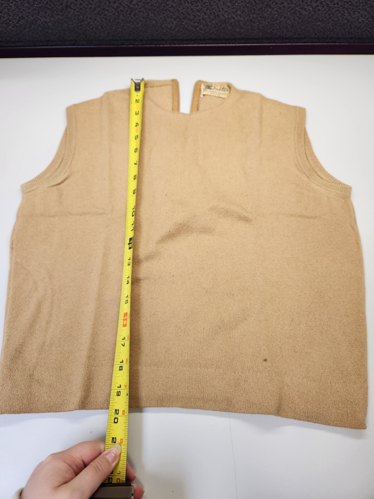 Dalton 50s 100% Virgin Cashmere Beige Sweater Vest WPL 11765
