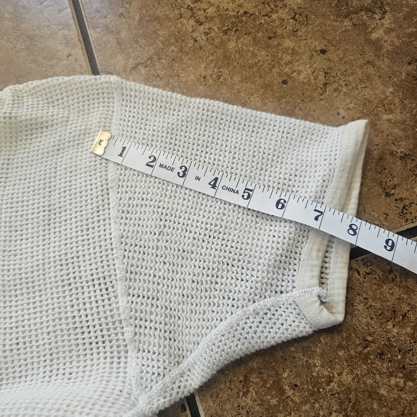 Vintage Janus Waffle Knit Wool Cream 70s Medium Cotton Norway Sweater Top Shirt